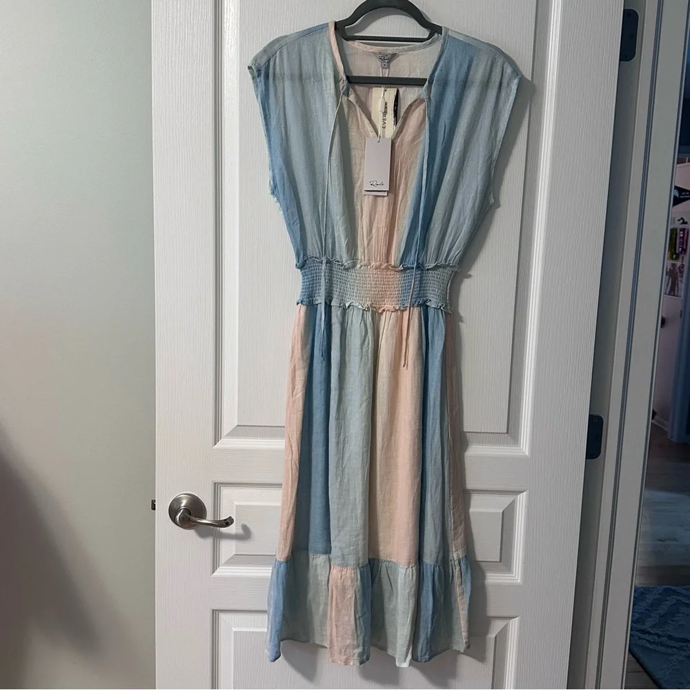 Rails • Ashlyn Sunset Gradient Dress • size Small • Linen • Midi • Pastel - Picture 2 of 8
